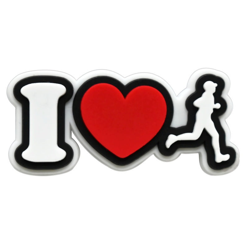 Decorazione casuale all'ingrosso della fibbia della scarpa in gomma morbida del PVC di serie di maratona da 100 pezzi