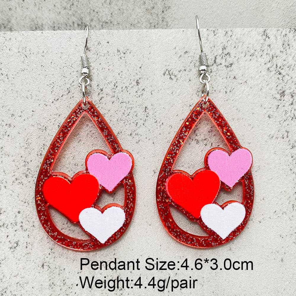 Wholesale Valentine's Day  Leopard Love Pendant Earrings