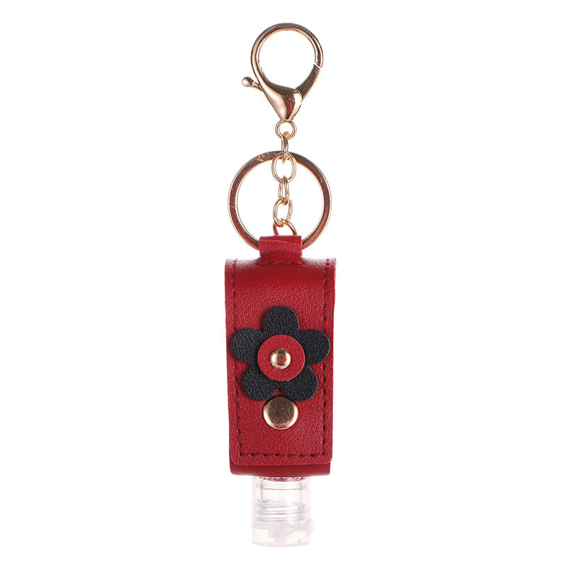 Wholesale Toner sub-bottle vintage leather case portable sub-bottle storage keychain