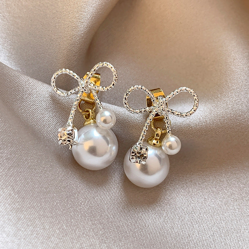 Wholesale Bow Pearl Earrings