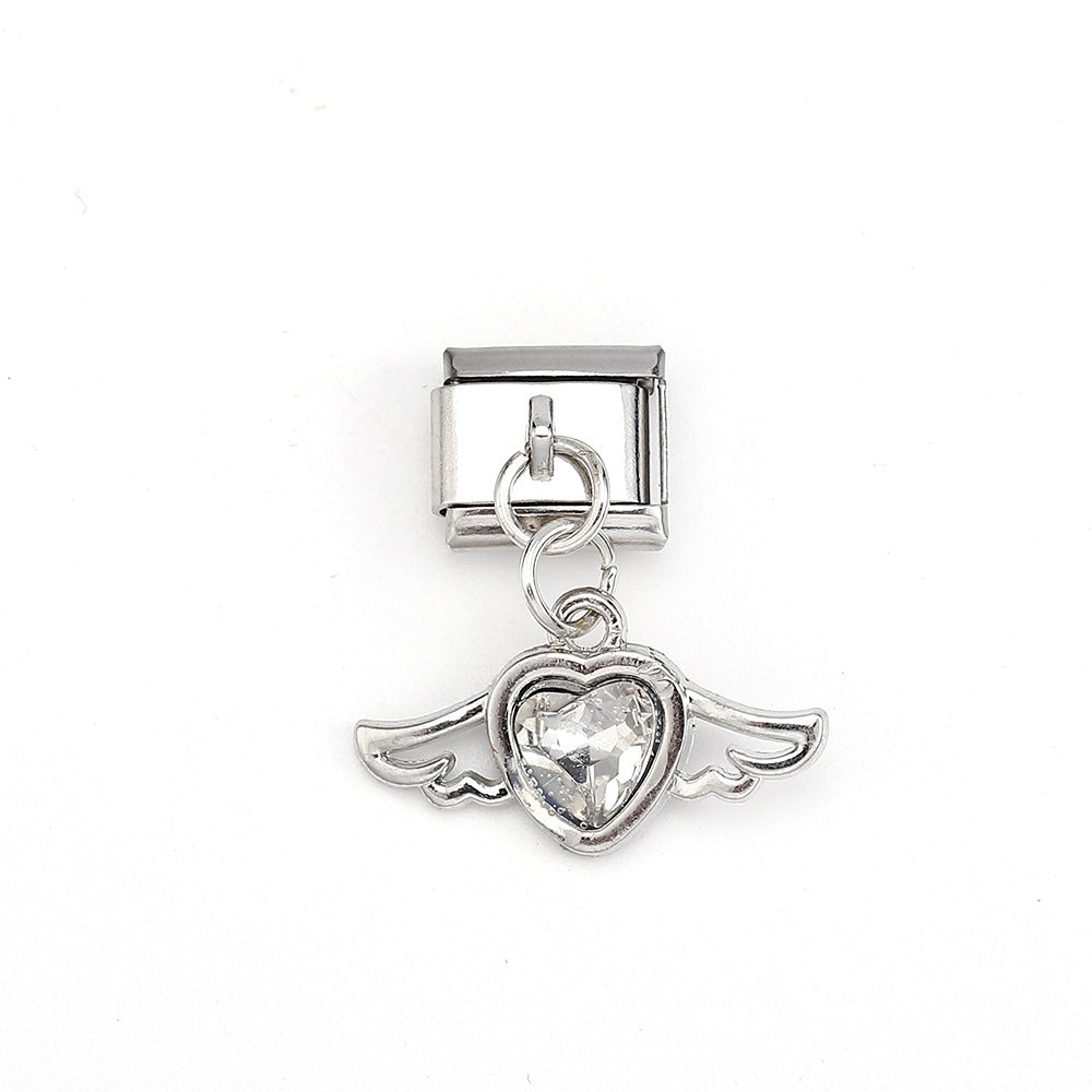 Wholesale Italian Charm Bracelet 9mm DIY Splicing Cute Love Stainless Steel Composable Bracelet