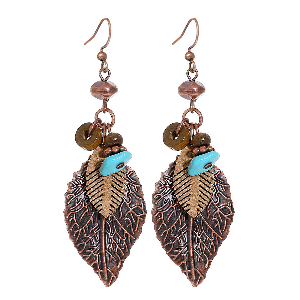 Wholesale Retro Ethnic Style Cut Out Tassel Earring Set 12 Pairs Zinc Alloy for Everyday Wear