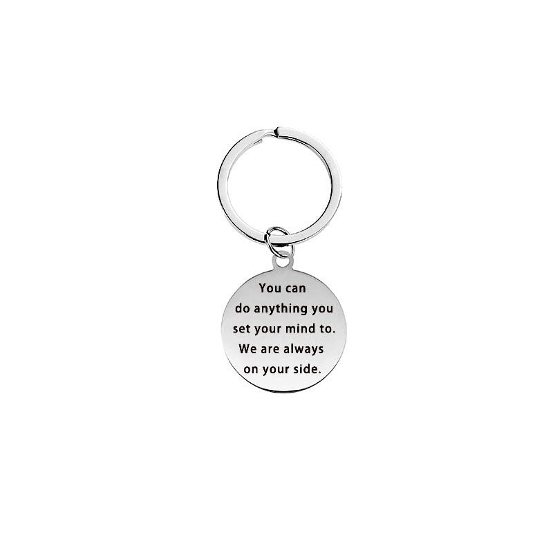 Wholesale Stainless Steel Double Sided Engraved Inspirational Keychain Gift For Couples And Family Creative Fashion Accessory