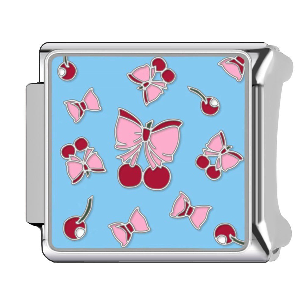 Wholesale  Italian Charm Bracelet 9mm DIY  fruit cherry Creative Stainless Steel Composable Bracelet