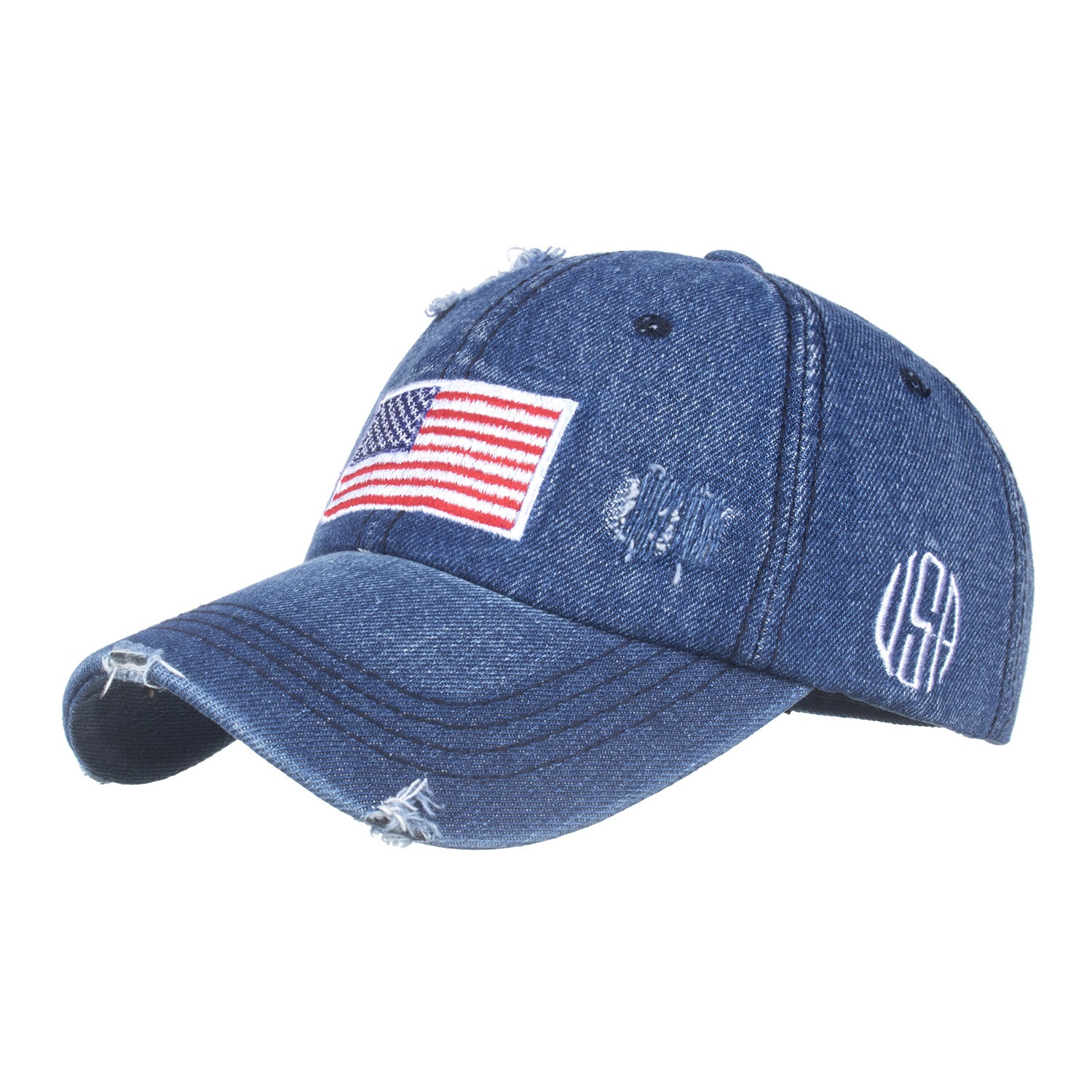 Wholesale Washed denim baseball cap USA American flag baseball cap
