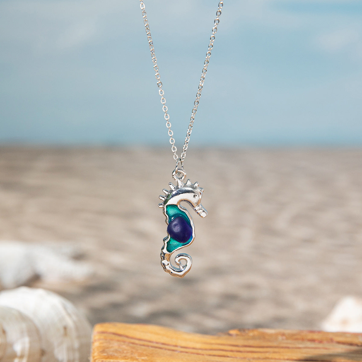 Wholesale Ocean Style Beach Sea Glass Necklace
