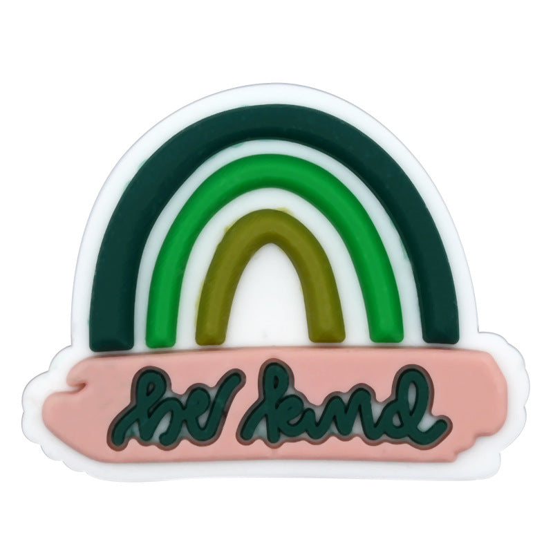 Wholesale Random 100pcs Cartoon Rainbow PVC Soft Rubber Shoe Buckle Decoration ACC-SC-RYY065