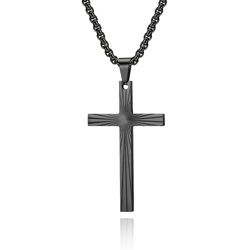 Wholesale Stainless Steel Polished Cross Pendant Necklace Fashion Accessory for Gift or Layering