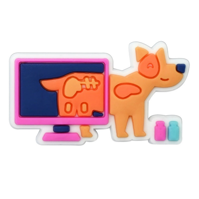 Wholesale Random 100pcs Pet Medical Series PVC Soft Rubber Shoe Buckle Decoration