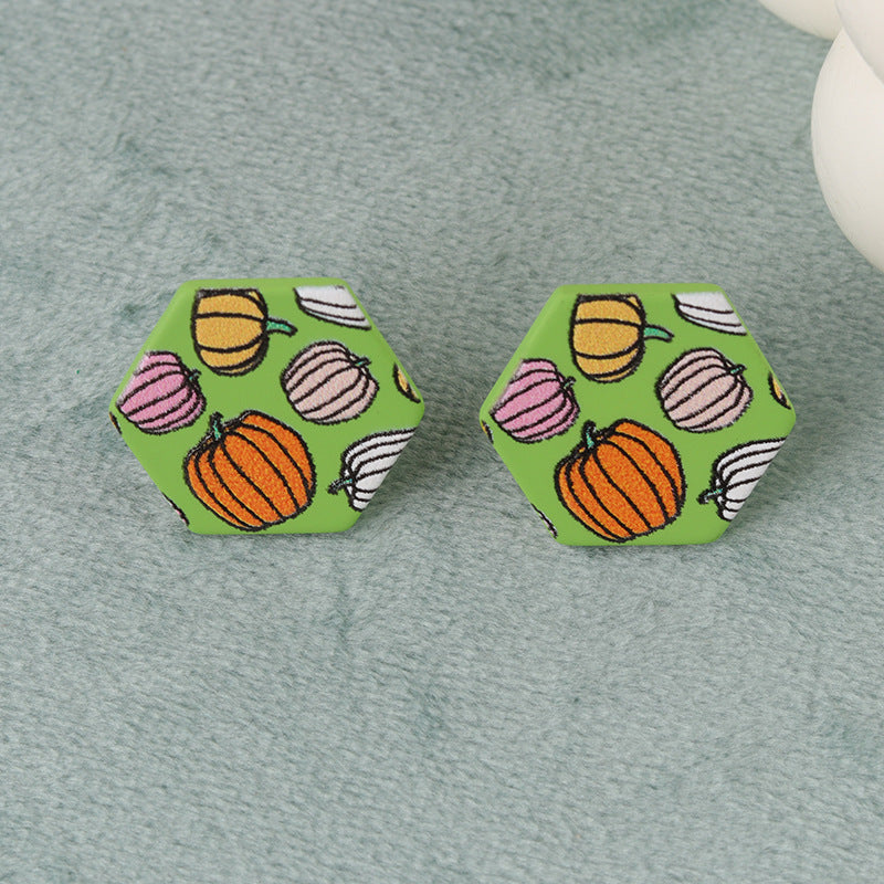 Wholesale   Ghost Bat Geometric Flowers Acrylic Earrings