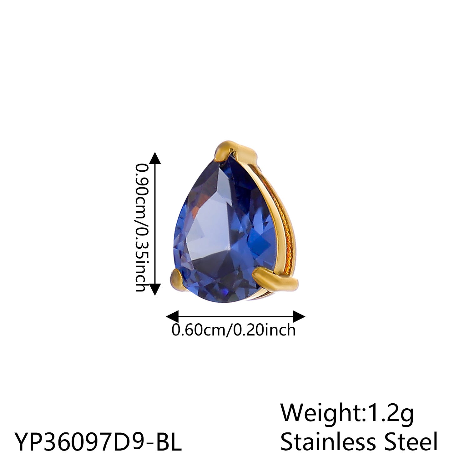 Wholesale December colorful zircon small water droplet DIY pendant