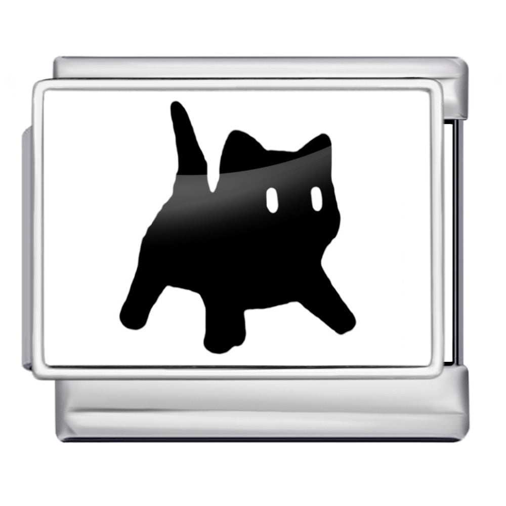 Wholesale Italian Charm Bracelet 9mm DIY Cute Cat Series  Creative Stainless Steel Composable Bracelet