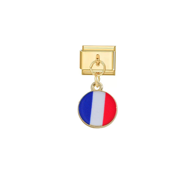 Wholesale Gold Italian Flag Module Pendant DIY Detachable Charm Fashion Accessory