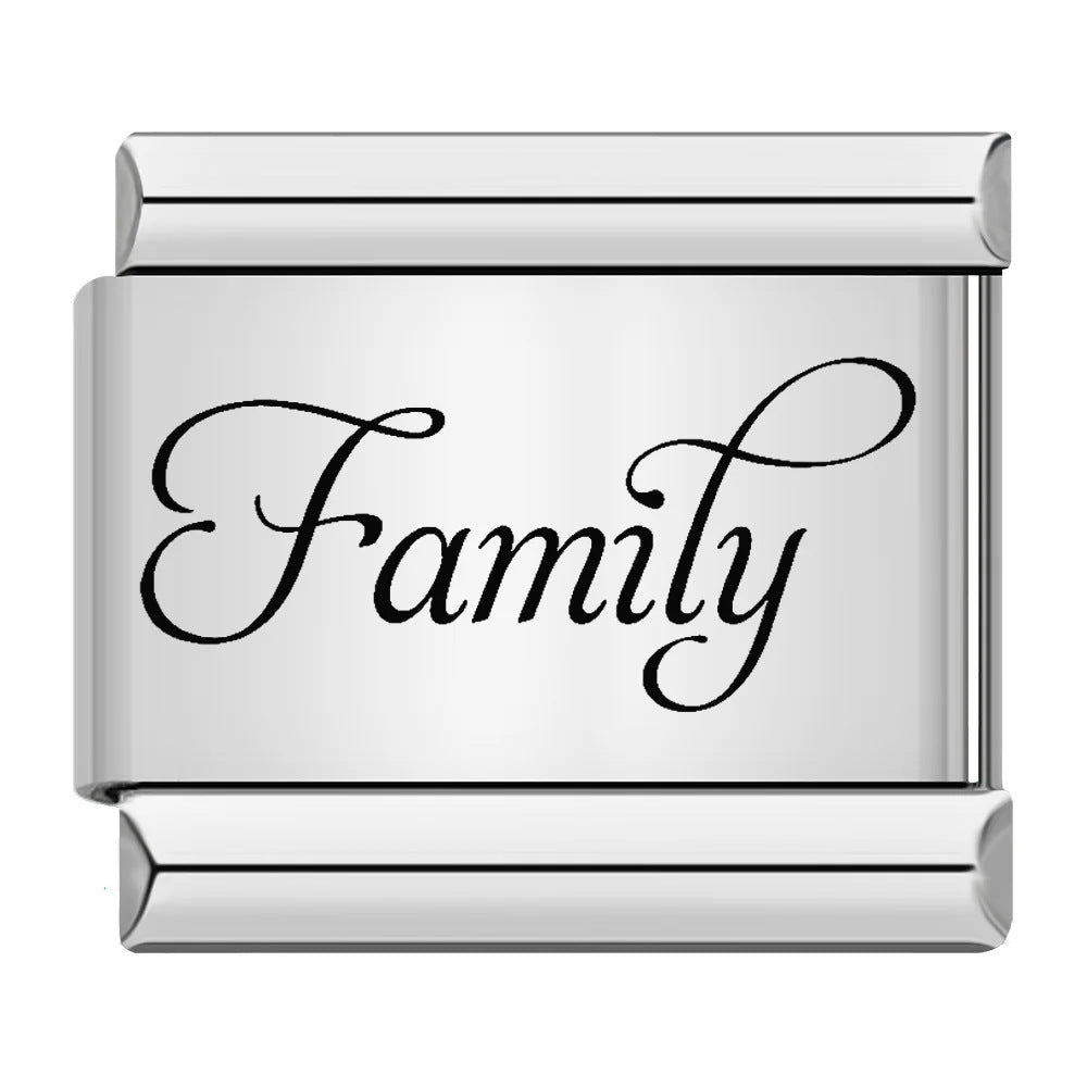 Wholesale Stainless Steel Electroplated Laser-Engraved Mother' s Day Bracelet,  DIY Splicing Elastic Boutique Resale Jewelry