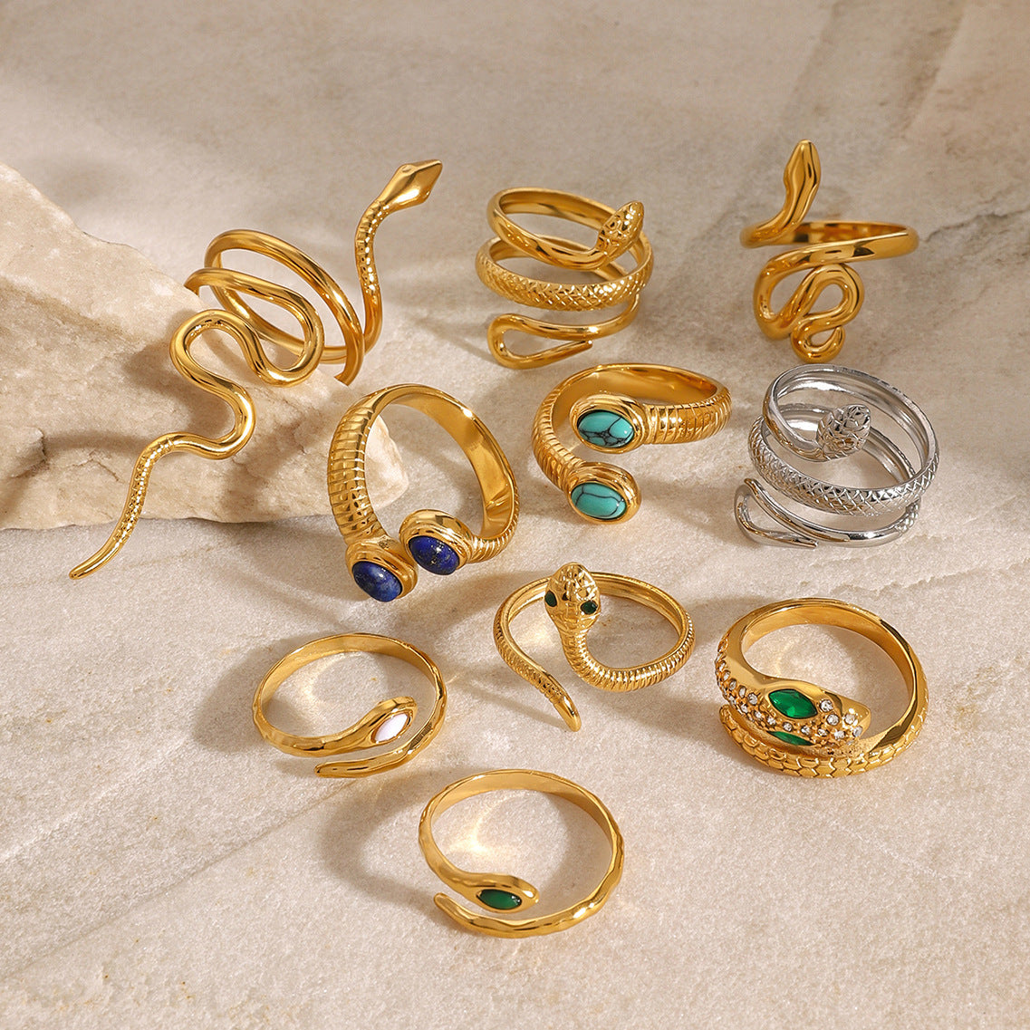 Wholesale  Stainless Steel Snake Opening Ring