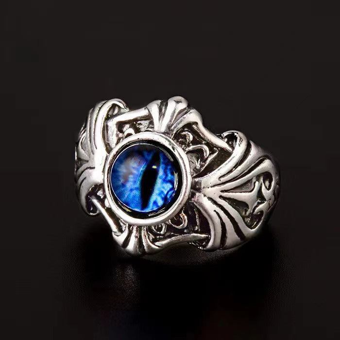 Wholesale Electroplated Metal Eye Ring Edgy Punk Devil Eye Design Jewelry Accessory for Men
