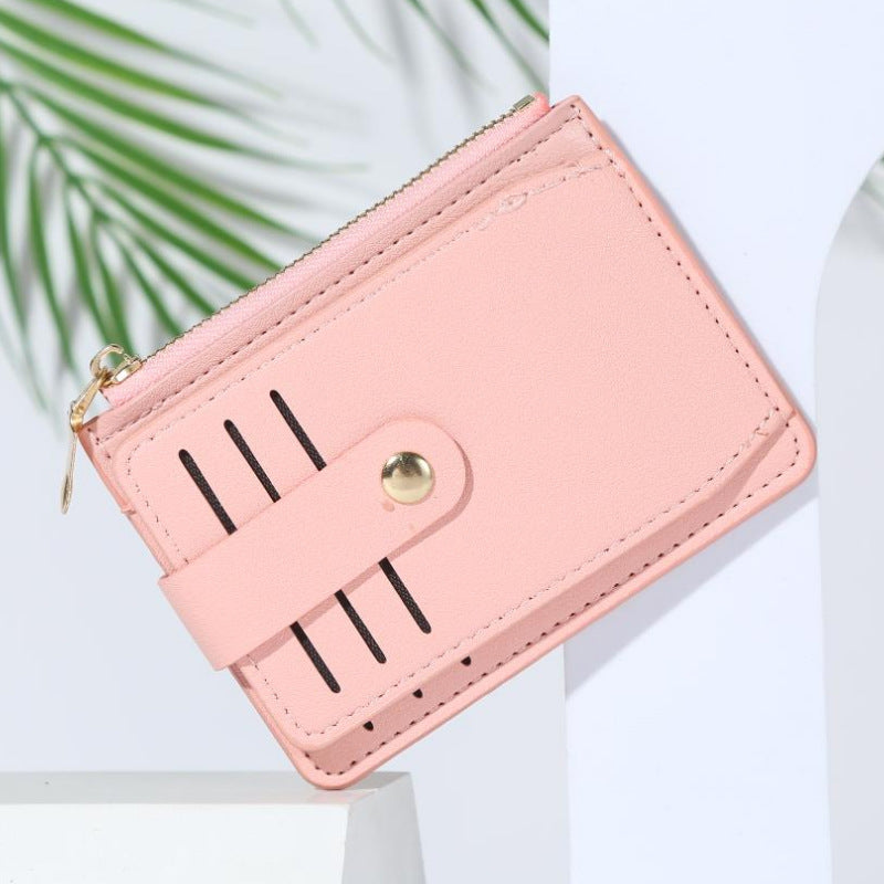Wholesale PU Zipper Multi Slot Card Wallet Candy Color Everyday Fashion Accessory
