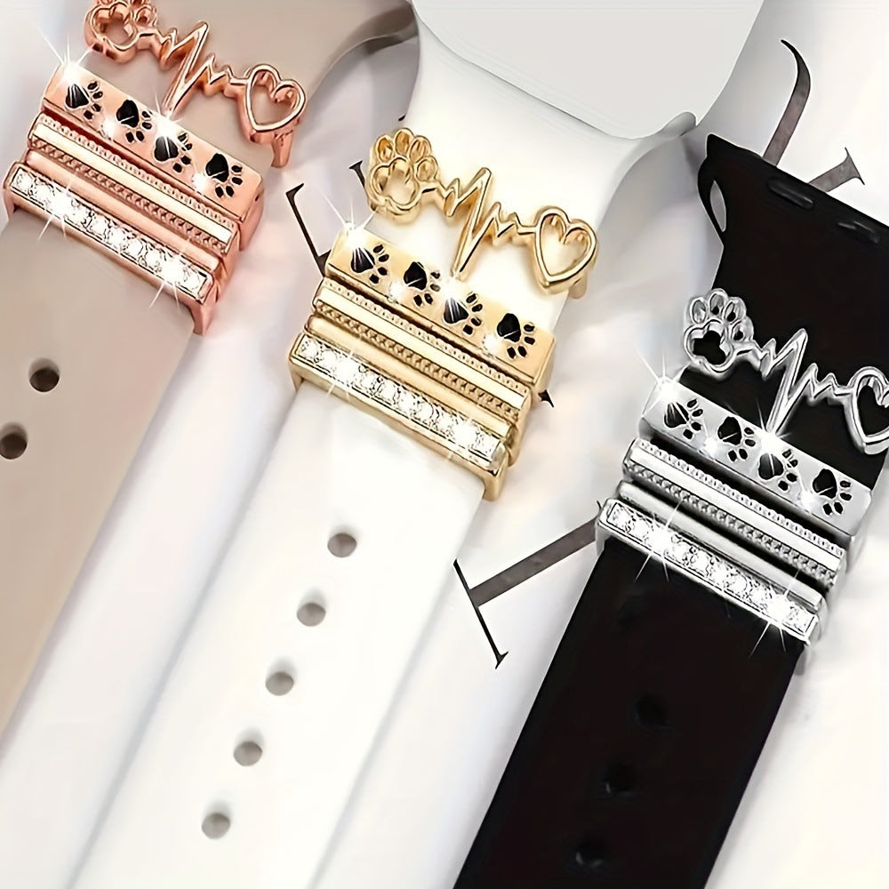 Wholesale Cat Claw Love Theme Charm Pendant Zinc Alloy Dripping Oil Finish Fashion Accessory For Silicone Band Boutique Resale
