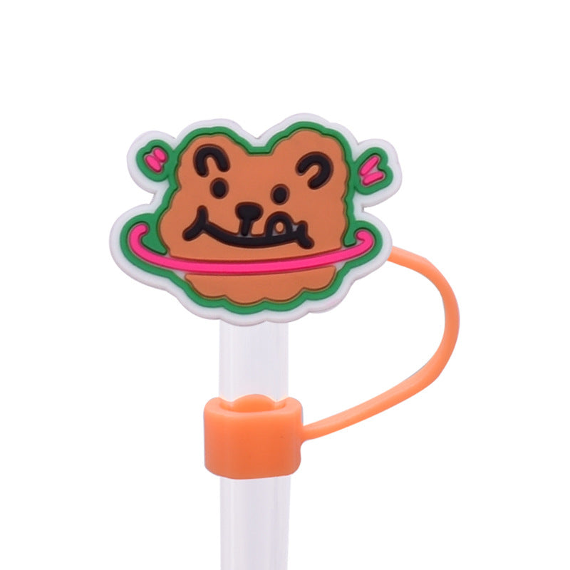 Wholesale Random 100pcs Cute Cartoon Dessert Straw Cover 10MM Straw Tube Cap