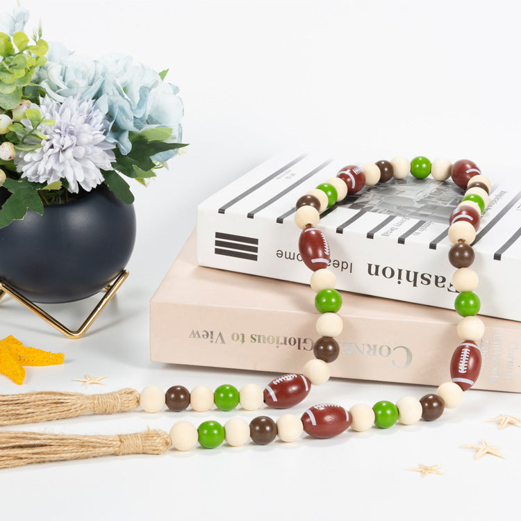 Wholesale 50pcs Rugby Wooden Beads Colorful Wooden Beads ACC-BDS-DianJin002