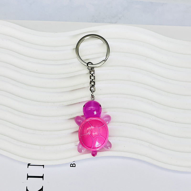 Wholesale Ins Style Cute Glowing Turtle Resin Keychain Bag Charm Decorative Accessory Gift For