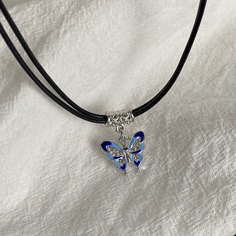 Wholesale Diamond Butterfly Pendant Necklace Clavicle Chain ACC-NE-NS002