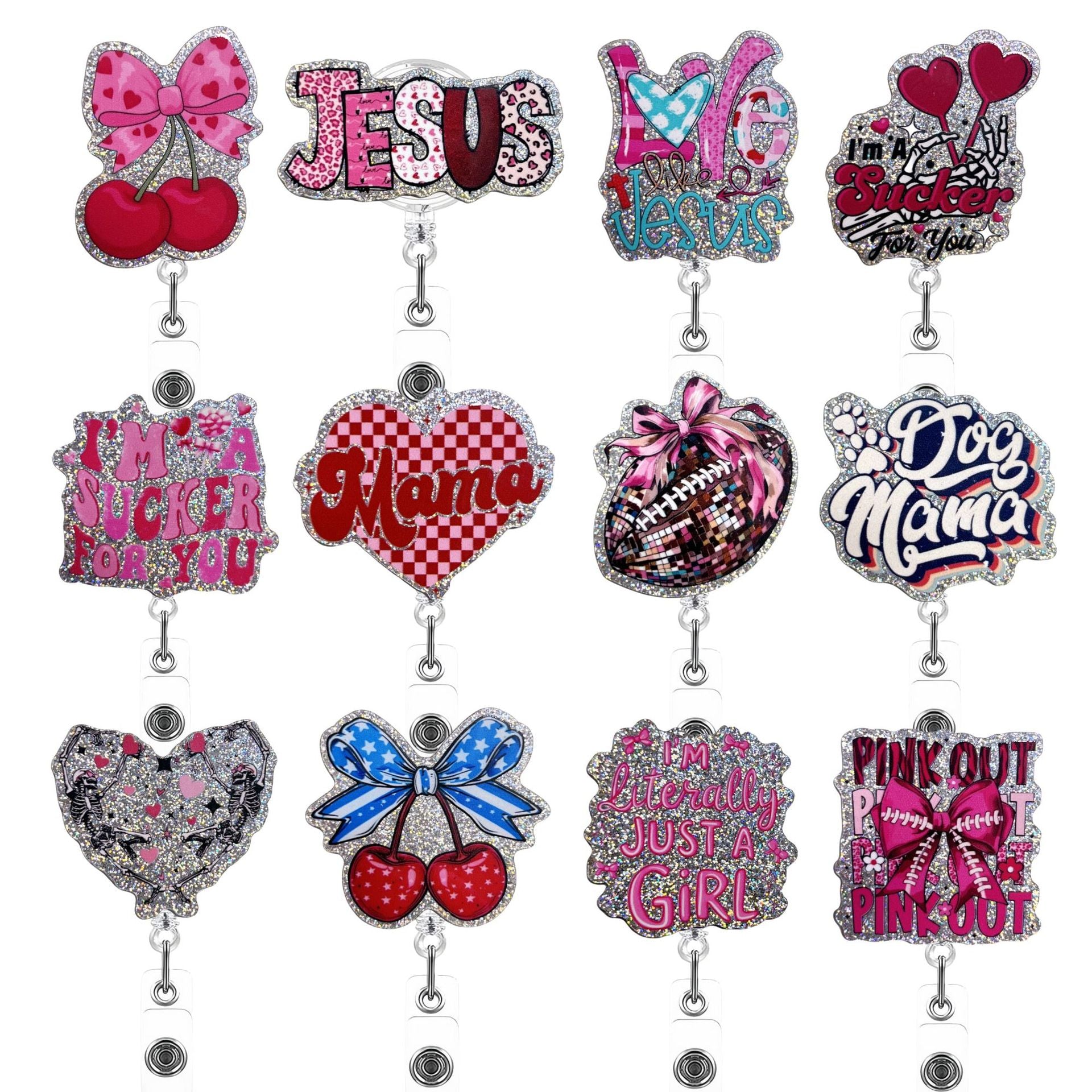 Wholesale Healing Jesus Mother's Day Badge Reels Keychains
