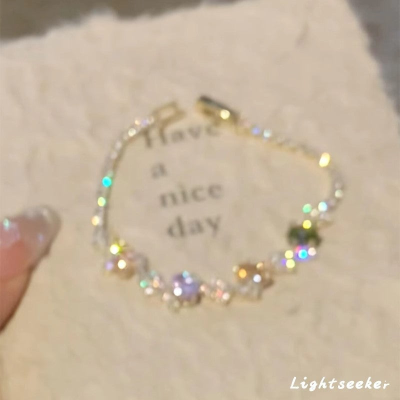 Wholesale Pink Diamond Ice Cube Bracelet,  Fashion Jewelry Accessory for Everyday Wear and Gift