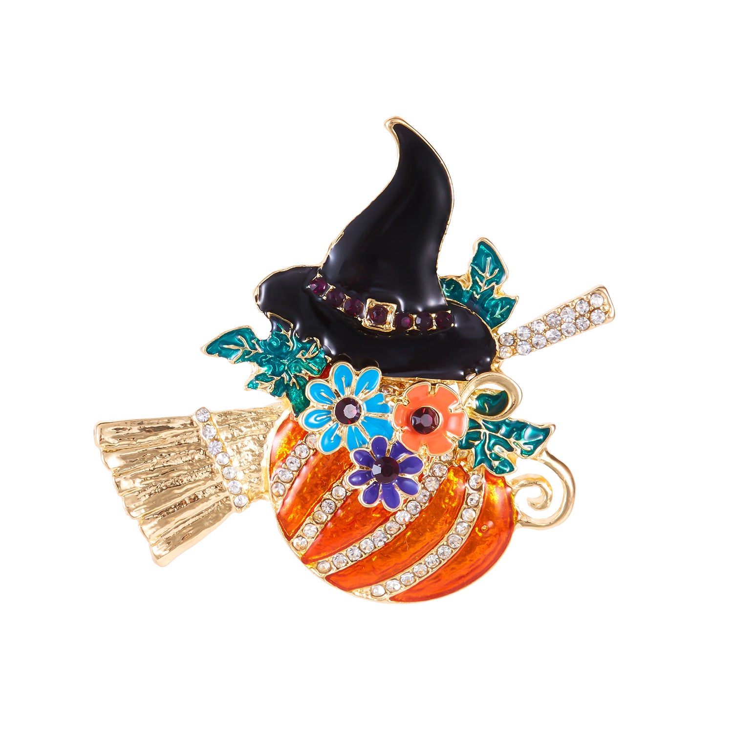 Wholesale  witch hat demon pumpkin brooch