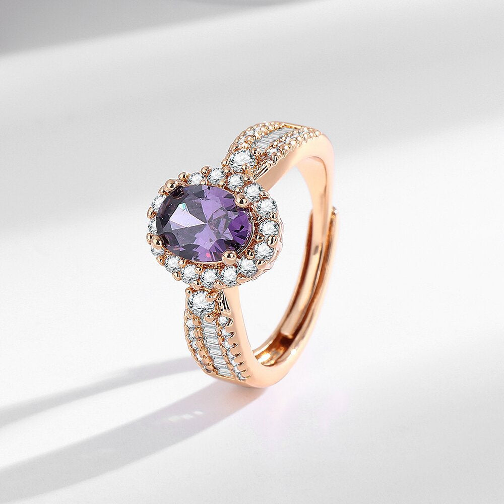 Wholesale light luxury inlaid colored diamond rings