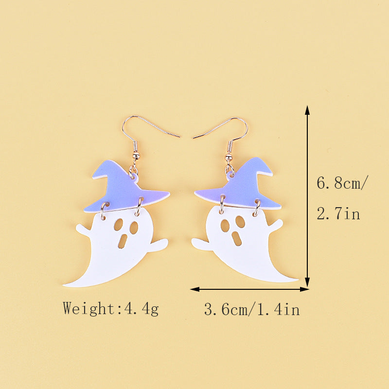 Wholesale Halloween Earrings Witch Tombstone Scream Ghost Acrylic  Earrings