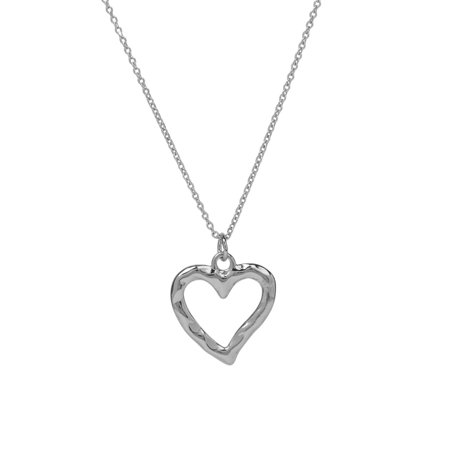 Wholesale  Brass Gloomy Hollow Heart-shaped Love Lady Pendant Clavicle Chain Necklace