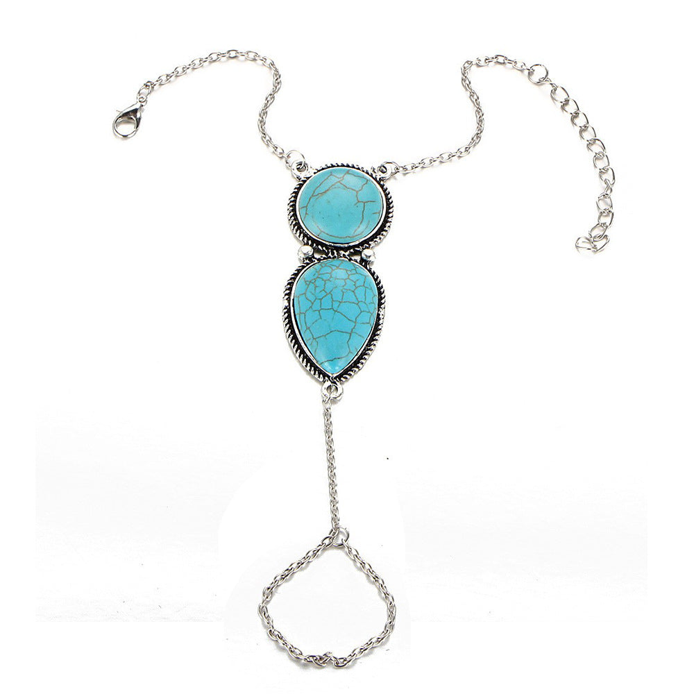 Wholesale Bohemian Retro Turquoise Drop Bracelet Beach Jewelry Accessory