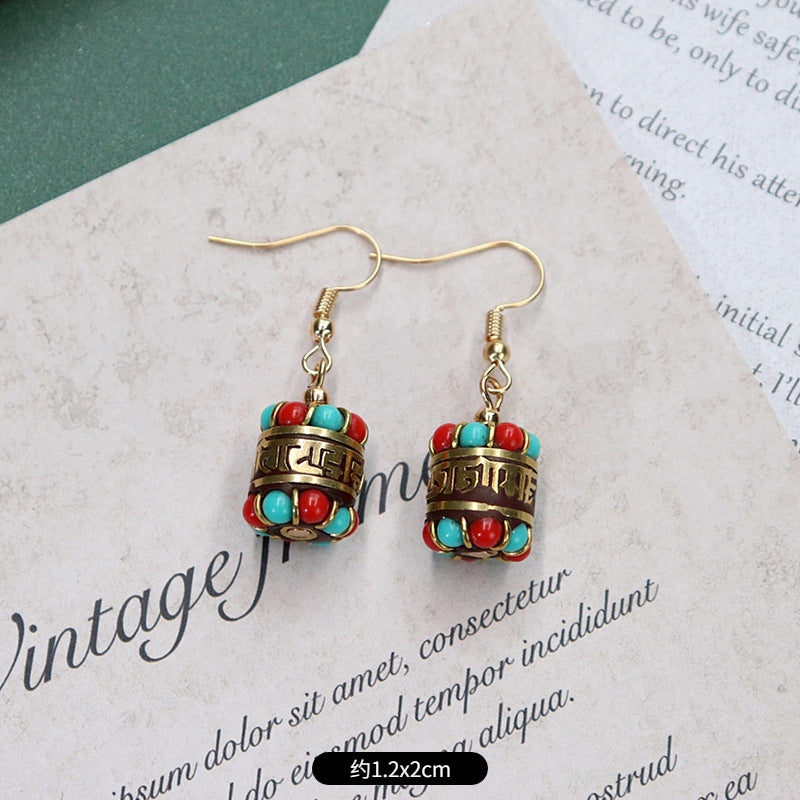 Wholesale Retro Nepal Style Handmade Dangle Earrings,  Trendy Fashion Accessory for Party or Everyday Wear