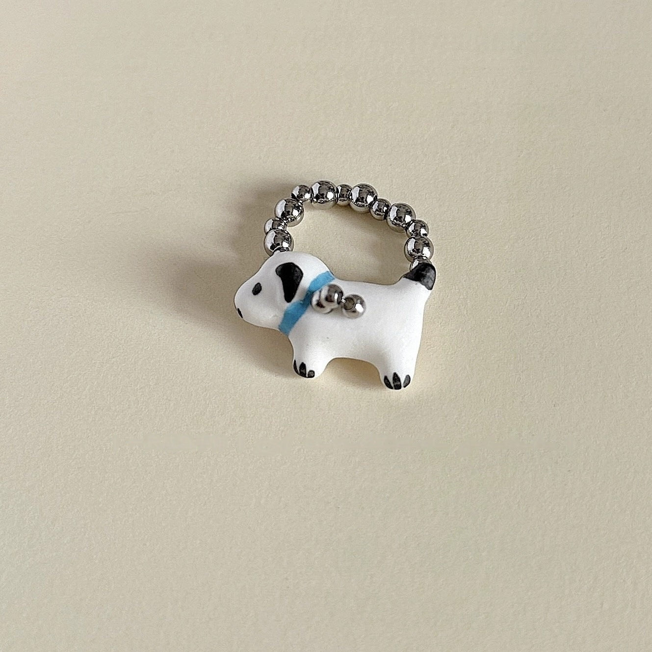 Wholesale Ceramic Dog Glass Beaded Ring