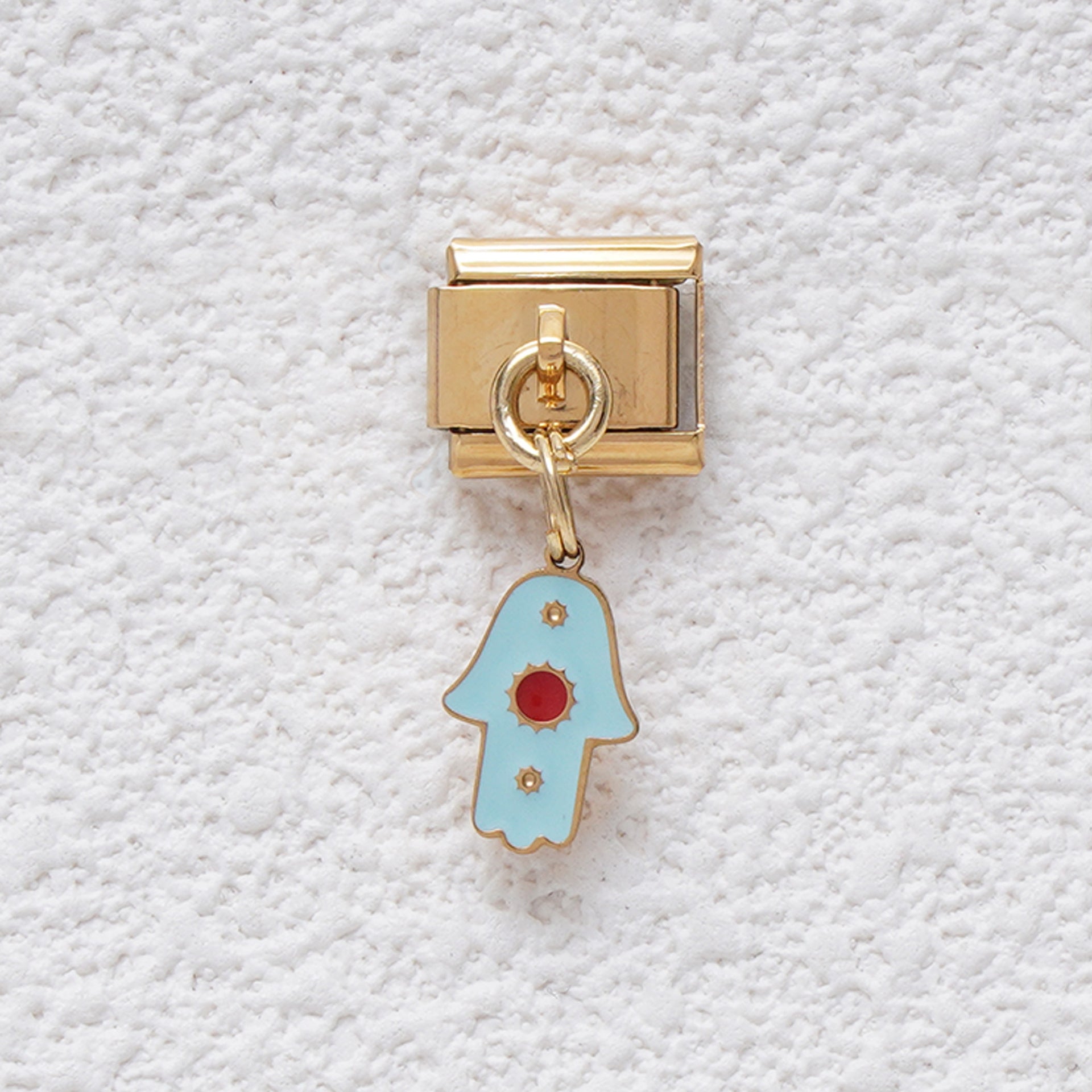 Wholesale Italian Charm Bracelet 9mm DIY Splicing Blue Eye Pendant Stainless Steel Composable Bracelet