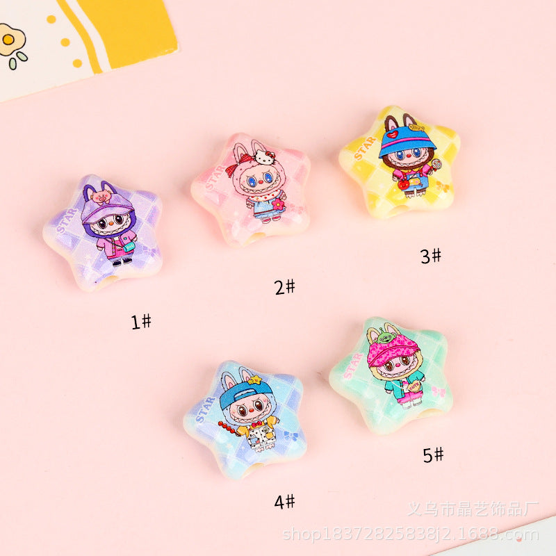 Wholesale random 10pcs five-pointed star  Focal Beads DIY Bead Accessories ACCVIP