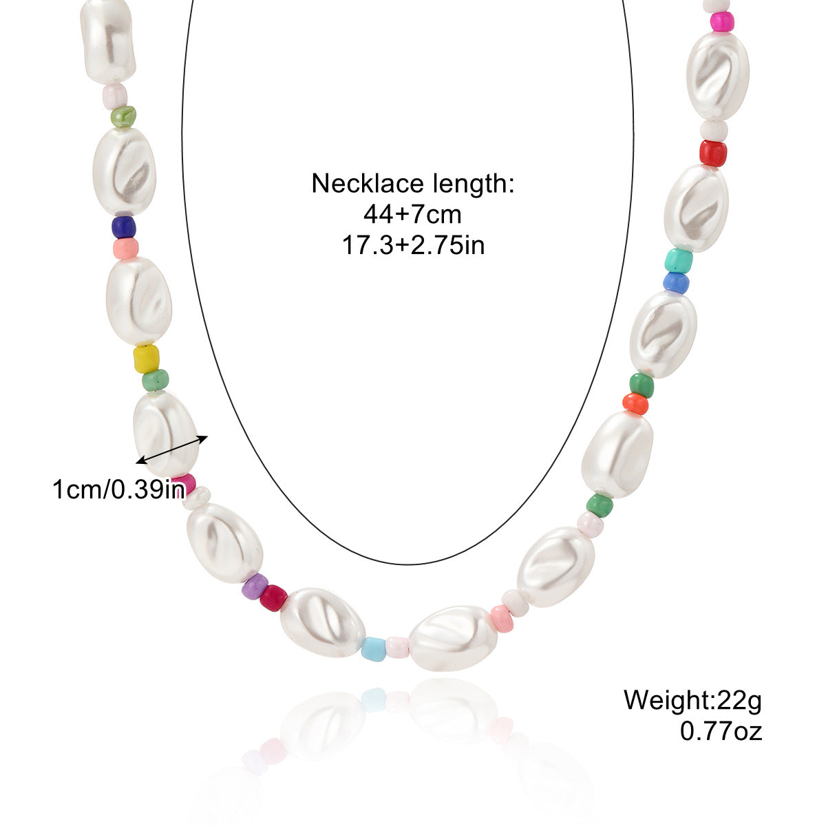 Wholesale Colorful Pearl Crystal Polymer Clay Beaded Necklace ACC-NE-ManYi004