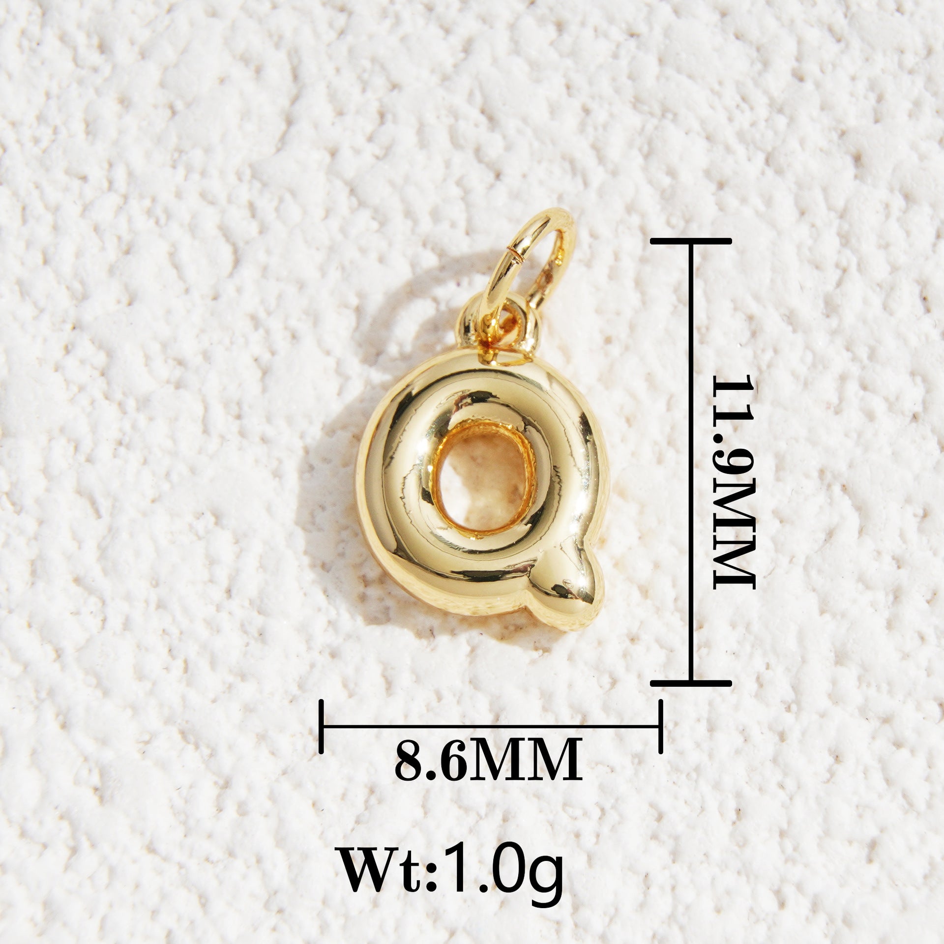 Wholesale5pcs DIY Copper Jewelry Charms— Gold-Tone Letter Series