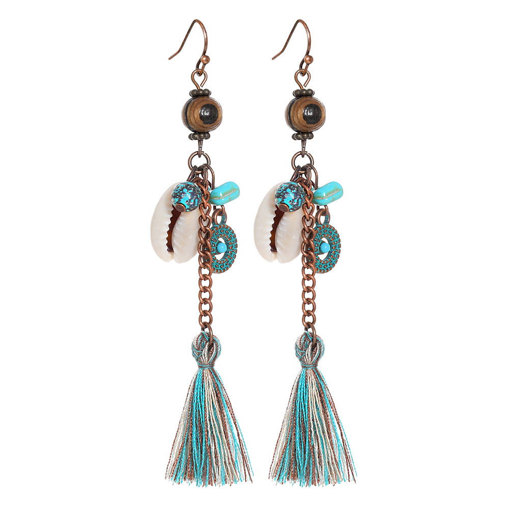 Wholesale Crystal Bohemian Tassel Earrings Vintage Style Women Jewelry Accessory for Everyday Gift