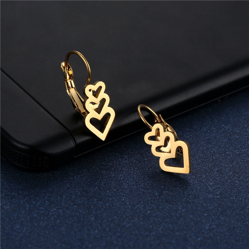 Wholesale Simple Stainless Steel Heart Earrings ACC-ES-MinM029