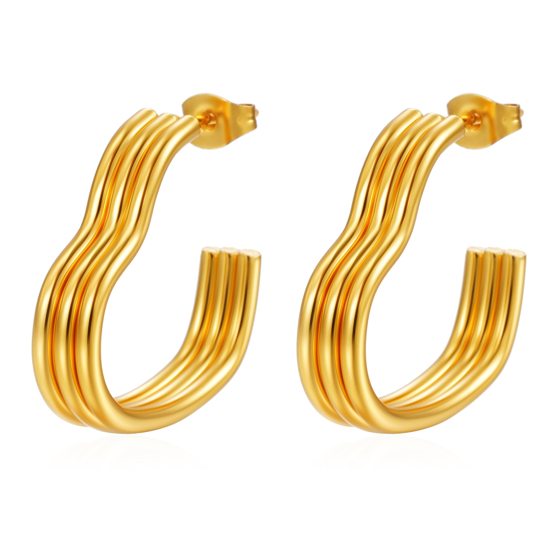 Wholesale Stainless Steel Circle C Shape Earrings