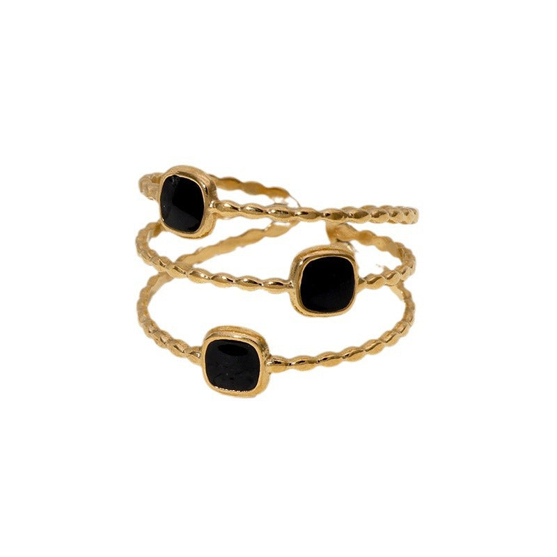 Wholesale Geometric Design Open Ring For Women 18K Gold Plated Simple Stainless Steel Trendy Jewelry Gift