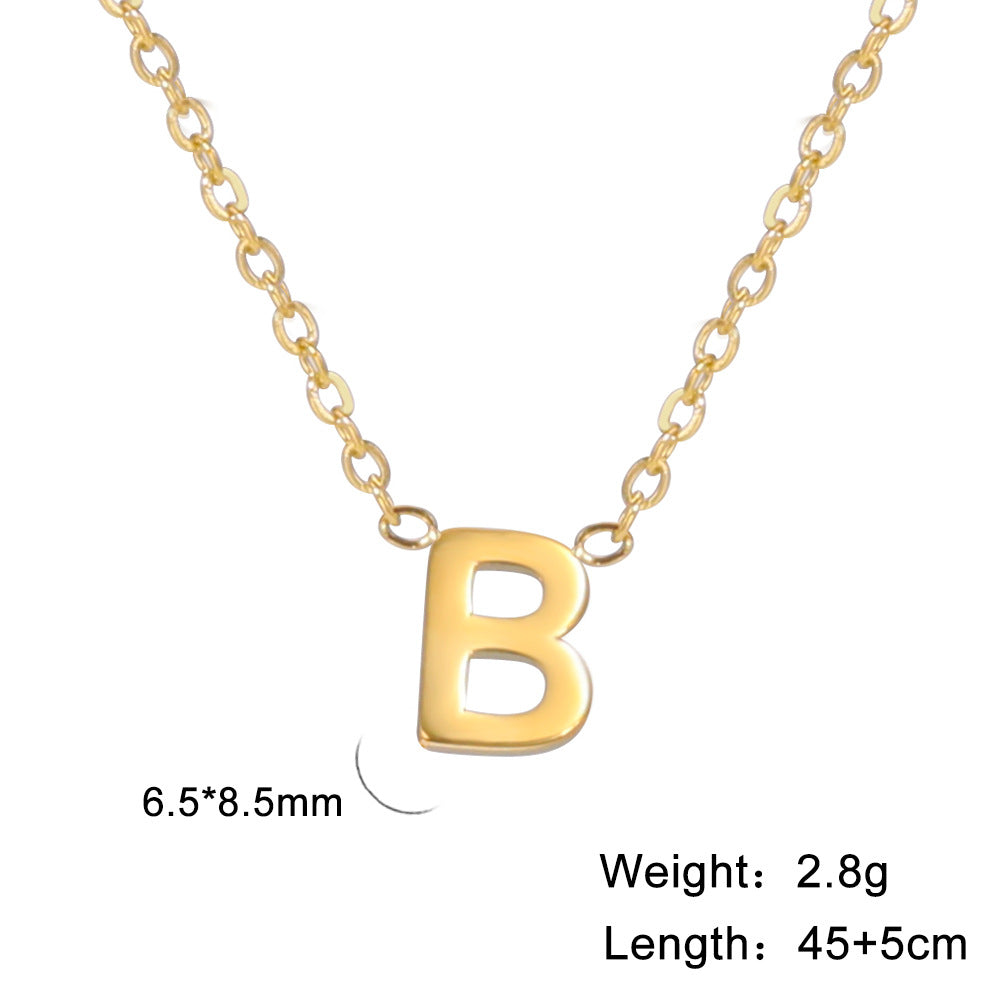 Wholesale Letter Gold 18k Real Gold Electroplated Stainless Steel Necklace