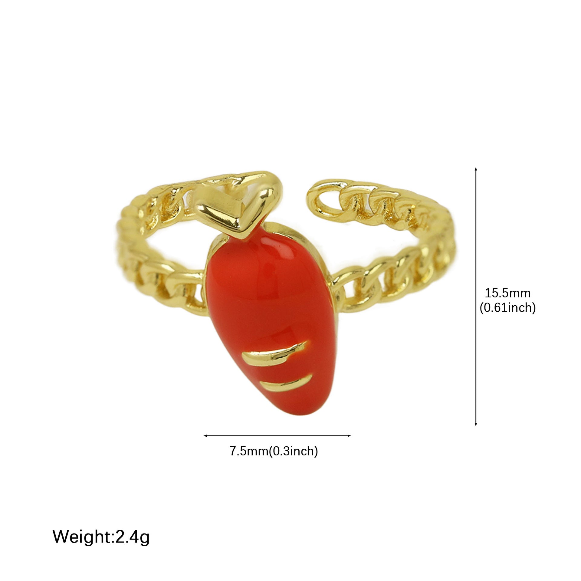 Wholesale  color drop strawberry cherry ring