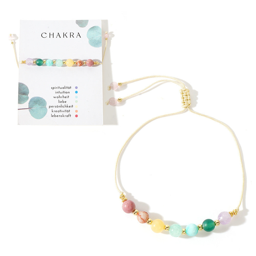 Wholesale Bohemian Style  Color Semi-gemstone Beaded Bracelet