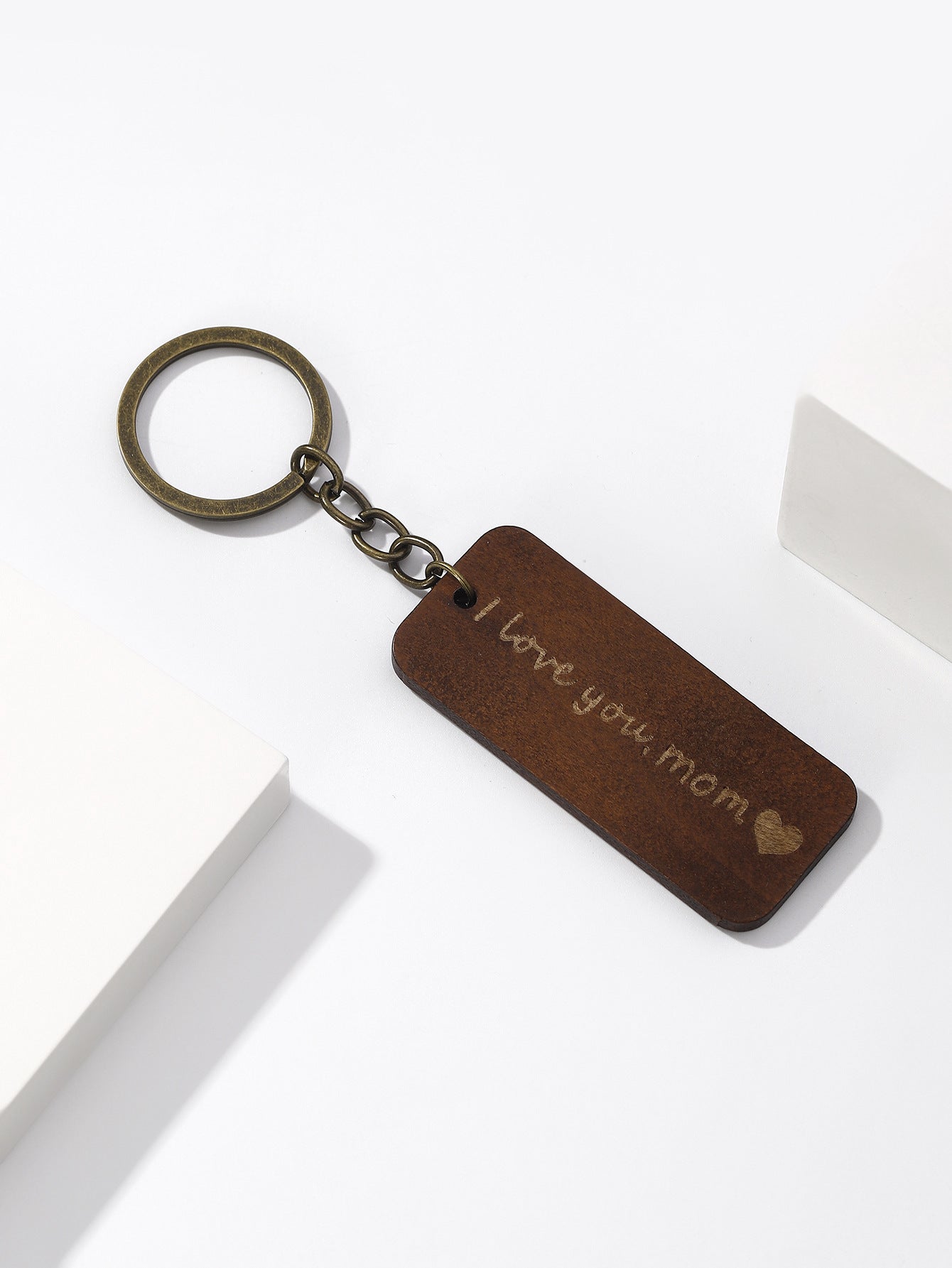 Wholesale I LOVE DAD I LOVE MOM Mother's Day Father's Day Wooden Keychain ACC-KC-RongR036