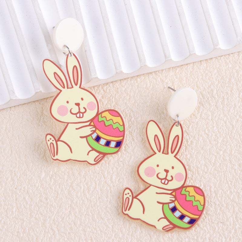 Wholesale 2PCS Acrylic Easter Carrot Chick Earrings