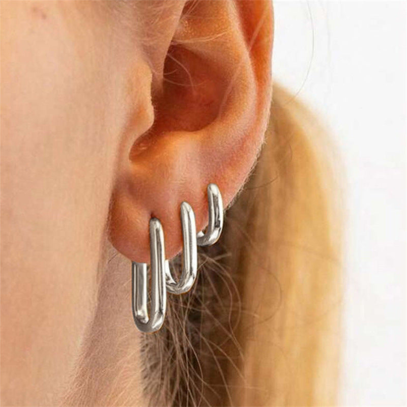 Wholesale Circular alloy punk earrings