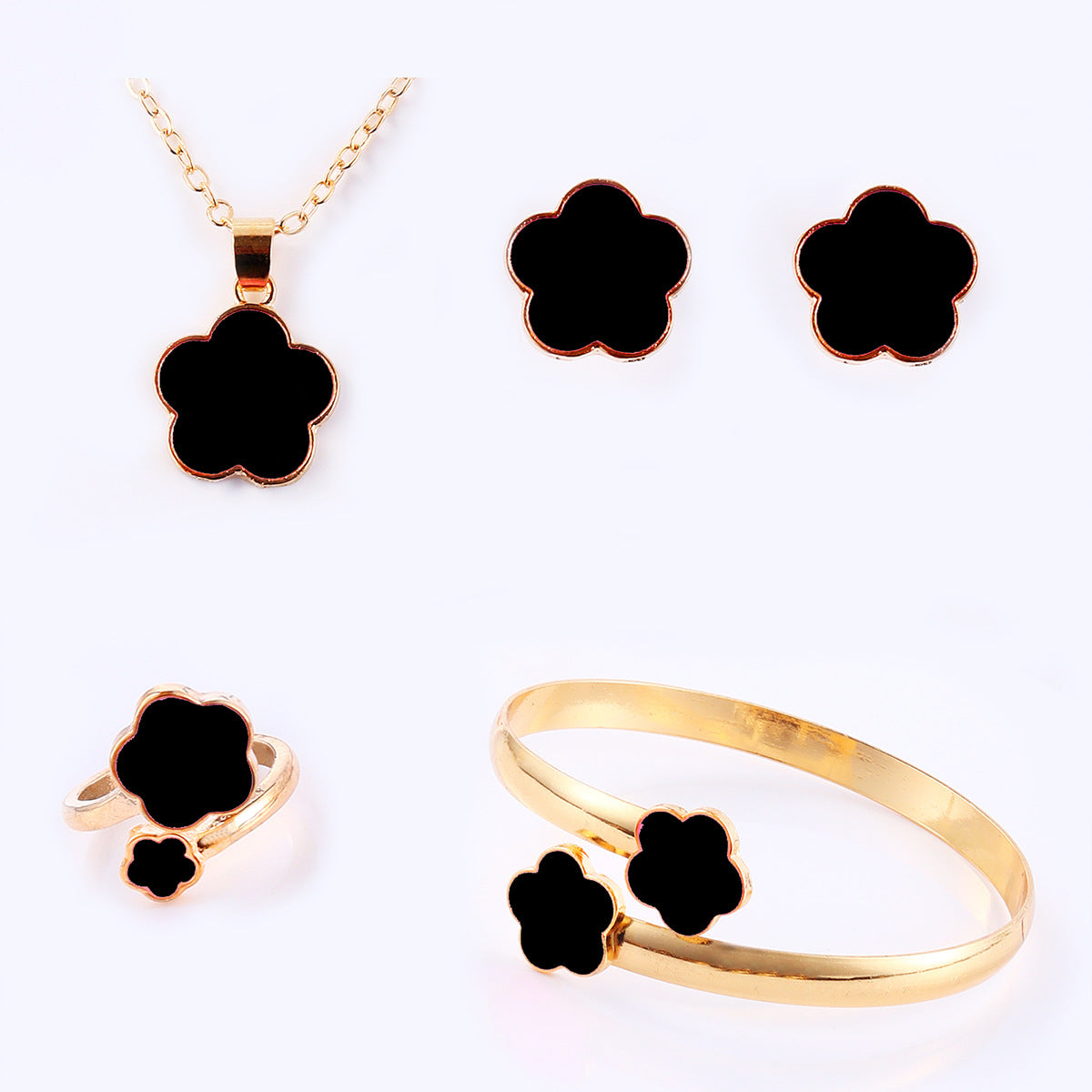 Wholesale Lucky Clover Pendant Multicolor Necklace Four-piece Set ACC-NE-ErJJ004